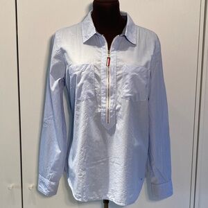 Tommy Hilfiger Blue Striped blouse half zip M